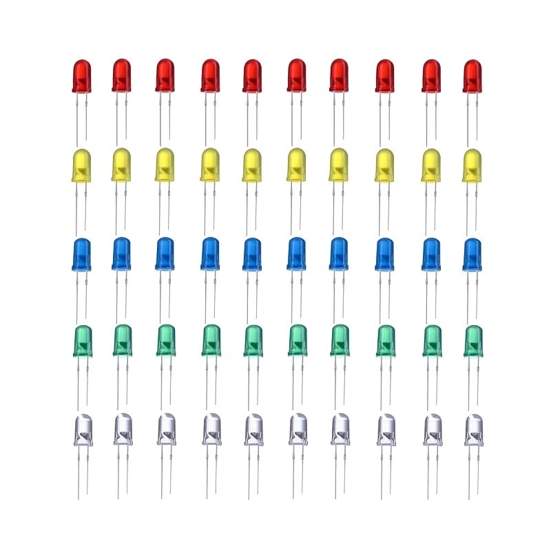 5mm Karışık Renklerde Led Diyot - 5 Farklı Renk - 100 Adet