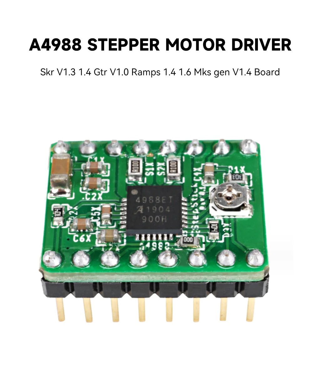 A4988 Step Motor Sürücü Kartı 2A Yeşil + Soğutucu