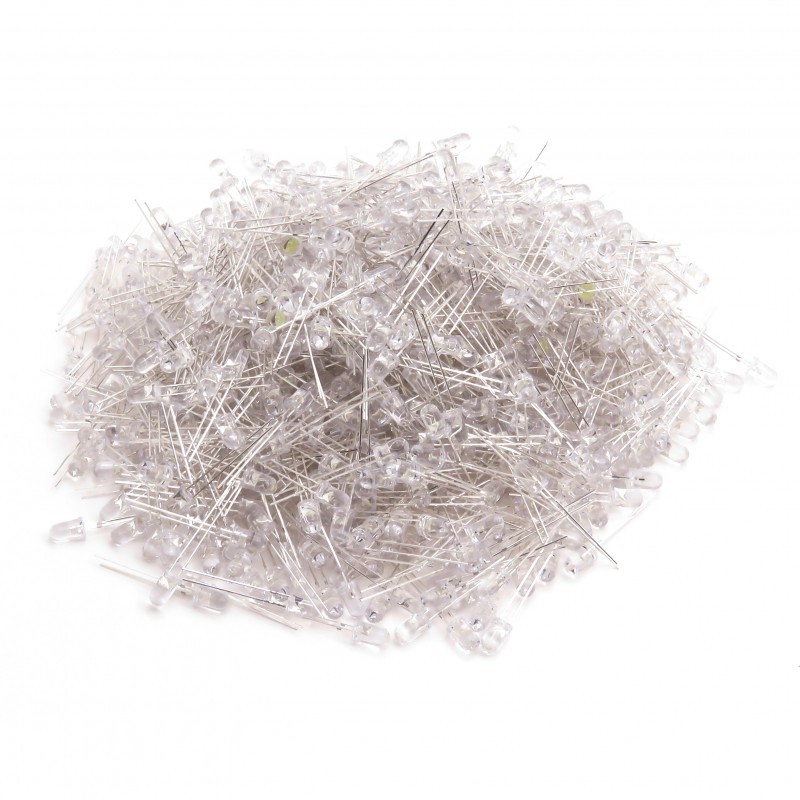 5mm Beyaz Şeffaf Led Diyot - 1000 Adet