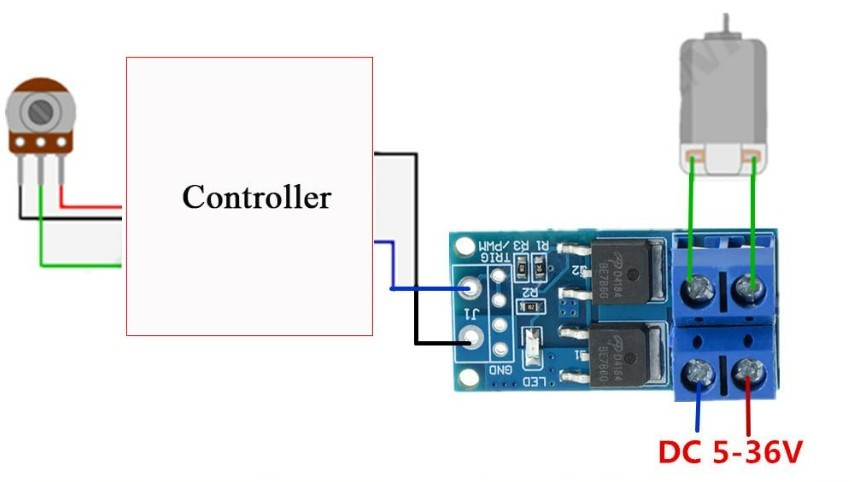 15 Amper 400 Watt PWM Kontrollü MOSFET Anahtarlama Kartı Modülü