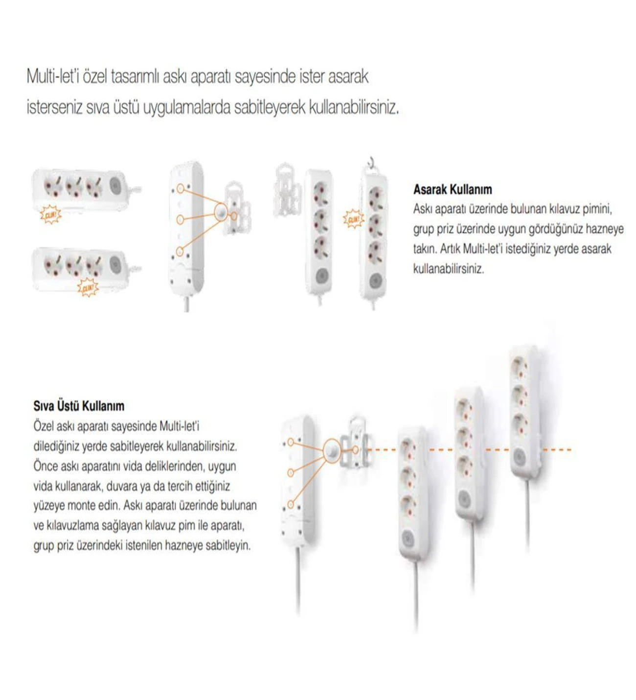 Viko Altılı Uzatma Kablosu Priz 6'LI 2 Metre