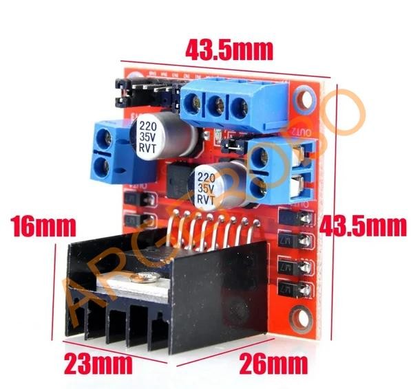 L298N Voltaj Regülatörlü Çift Motor Sürücü Kartı
