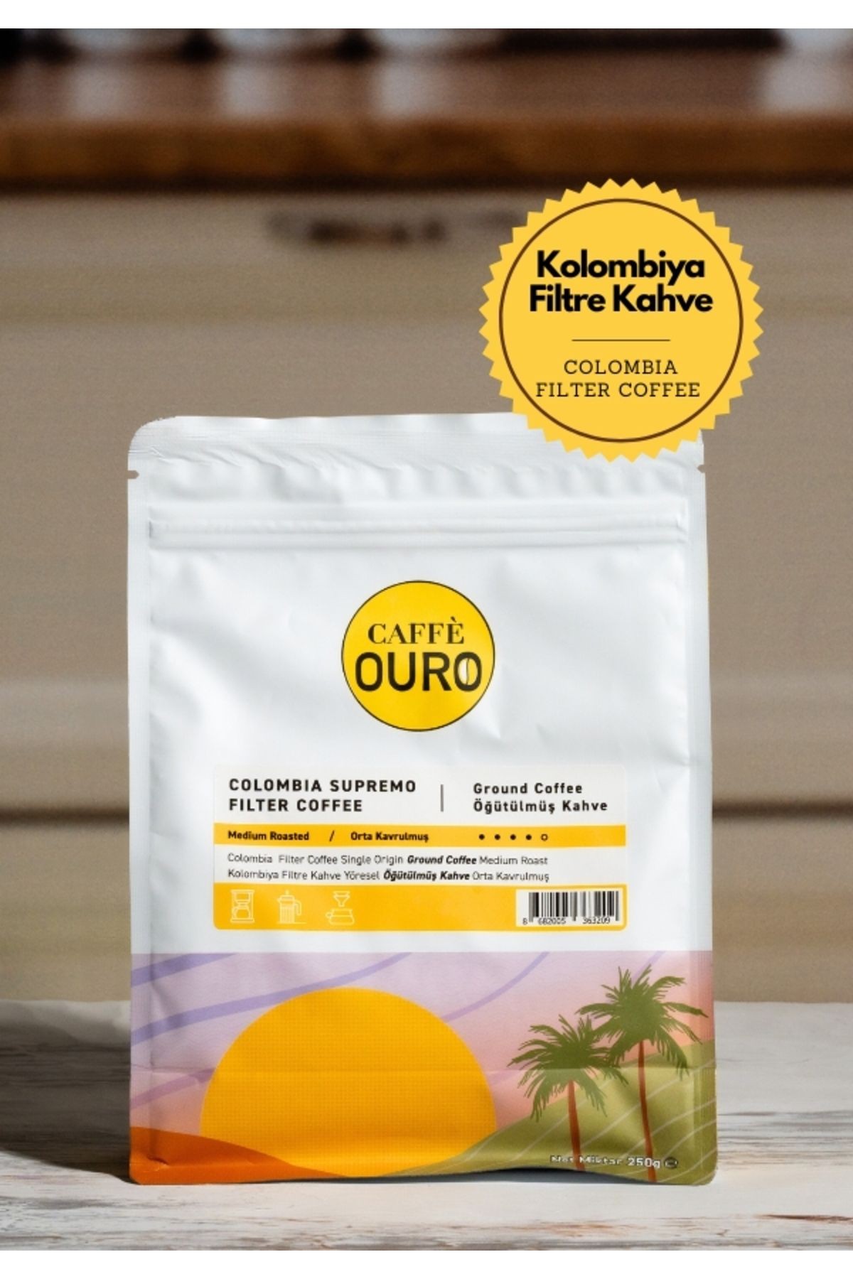 Kolombiya Supremo Filtre Kahve Orta Kavrulmuş ve Öğütülmüş 250g