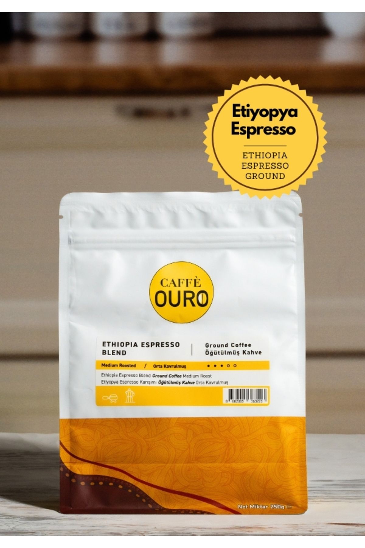 Etiyopya Espresso Karışımı Orta Kavrulmuş ve Öğütülmüş Kahve 250g