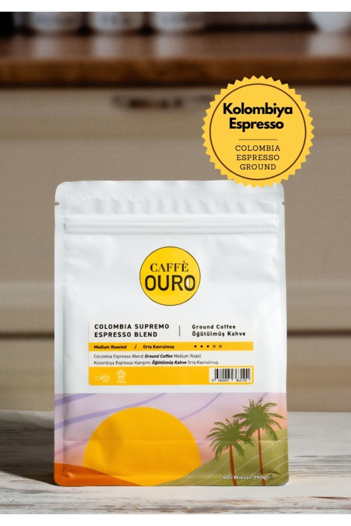 Kolombiya Supremo Espresso Orta Kavrulmuş ve Öğütülmüş 250g