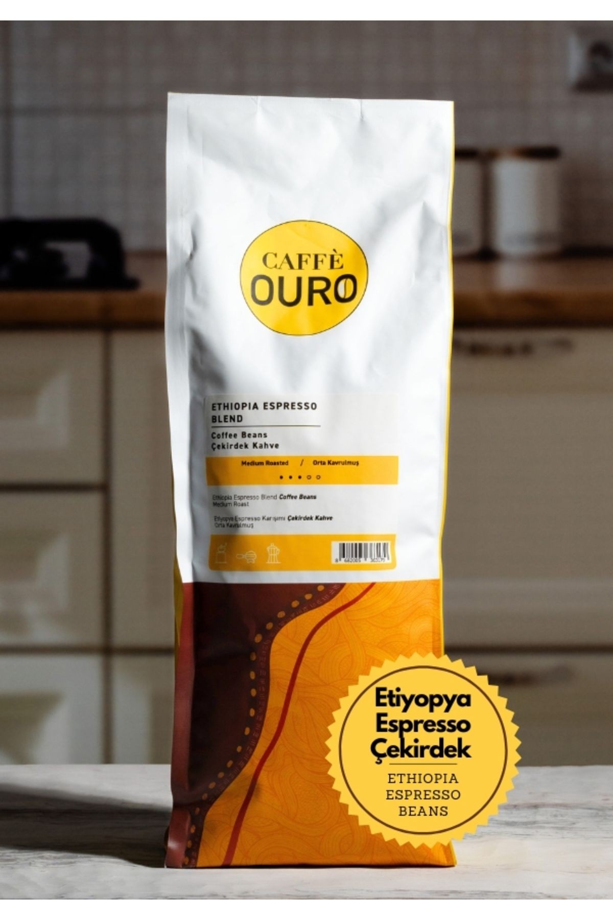 Etiyopya Espresso Karışımı Orta Kavrulmuş Çekirdek Kahve 1KG