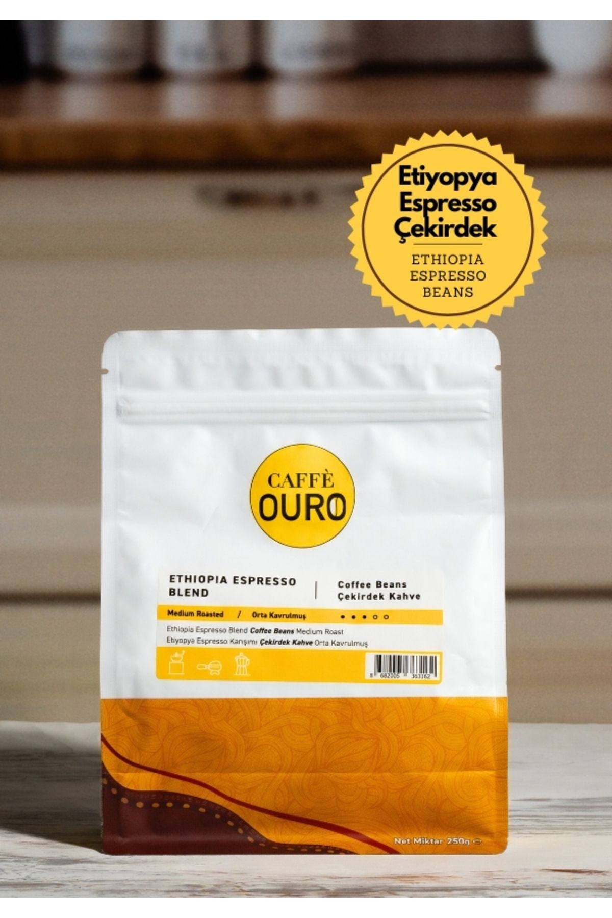 Etiyopya Espresso Karışımı Orta Kavrulmuş Çekirdek Kahve 250g