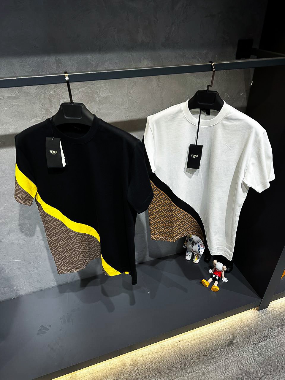 FENDI striped split t-shirt