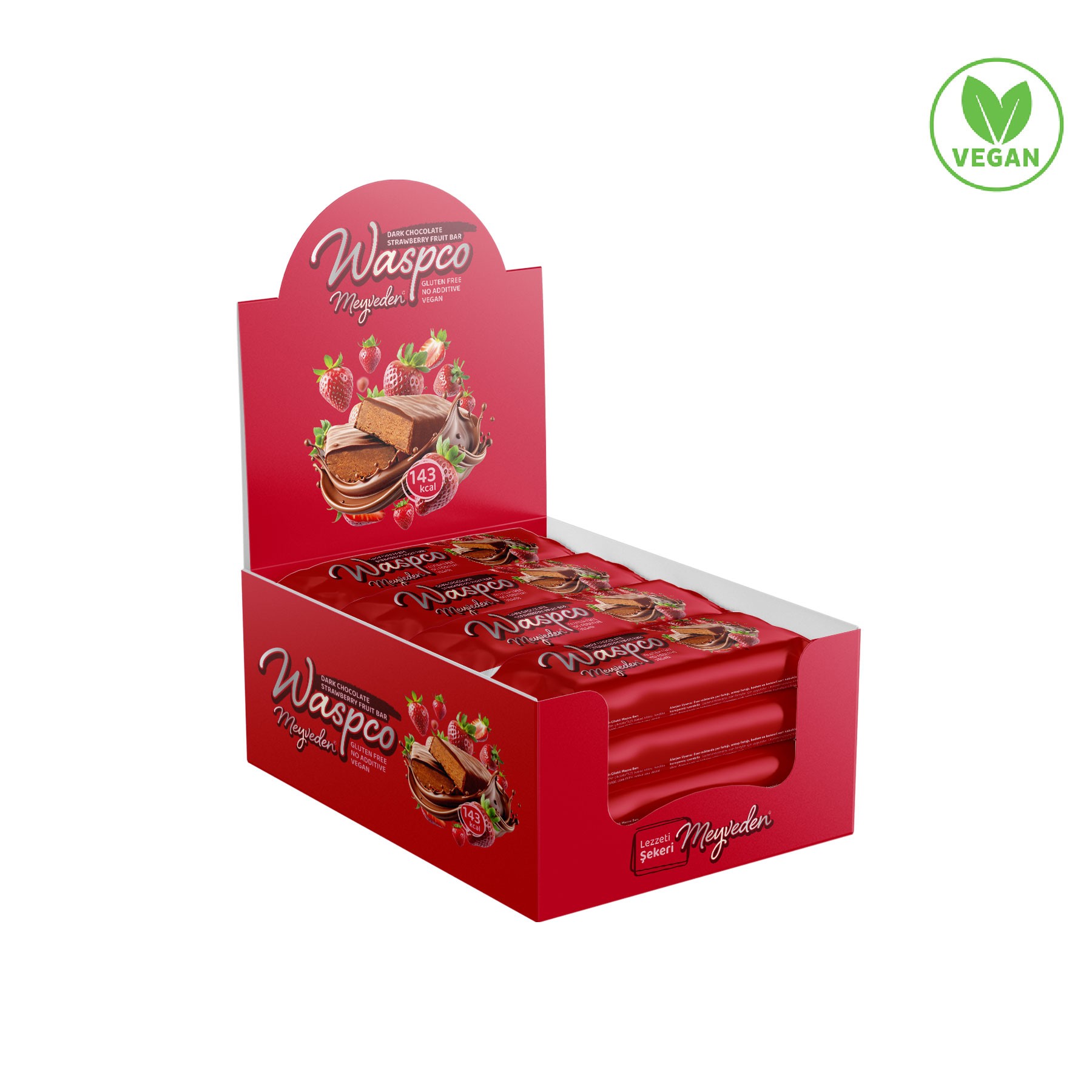 Bitter Çikolata Kaplı Çilekli Meyve Bar 35G x 12 Adet