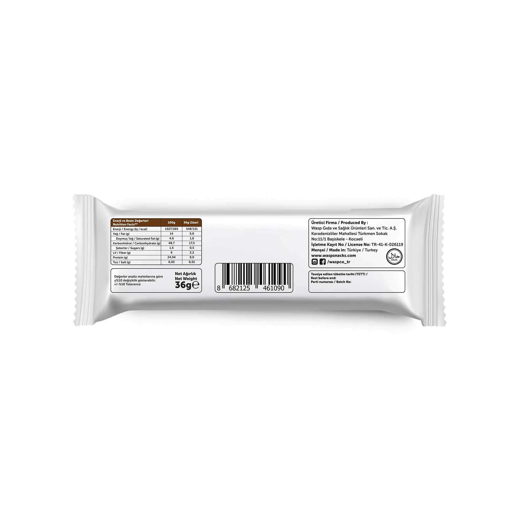 Bitter Çikolata Kaplı Çikolatalı Kek Aromalı Protein Bar 36G x 12 Adet