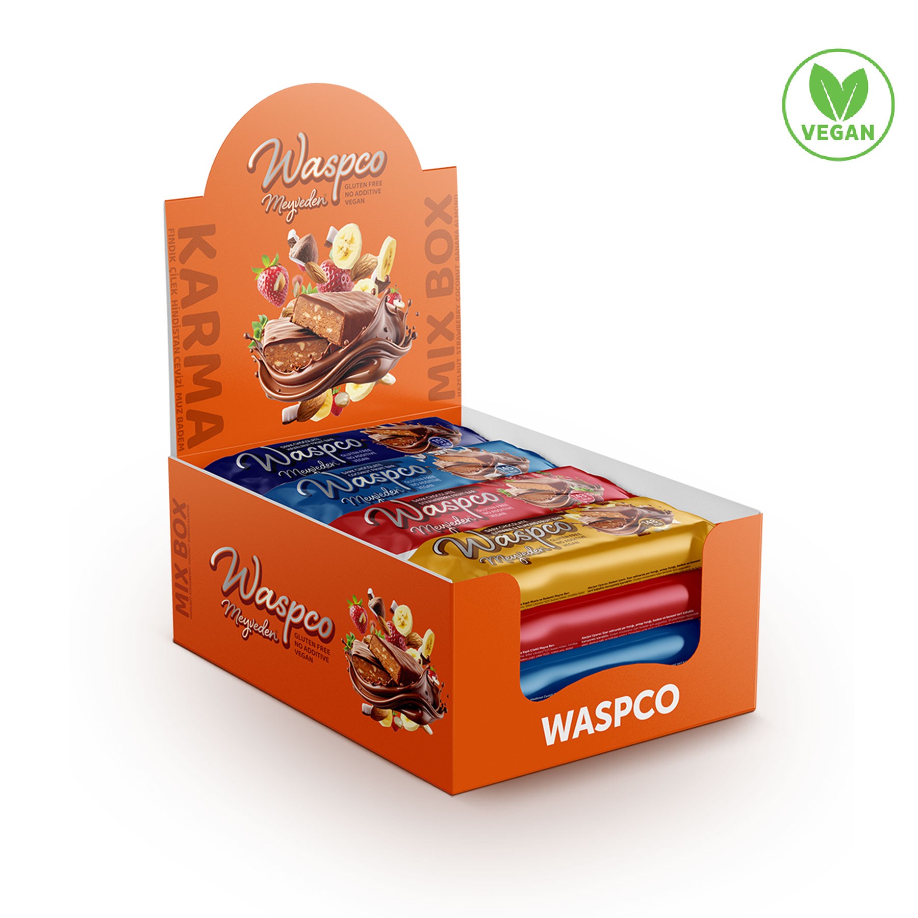Bitter Çikolata Kaplı Meyve Bar Karma Kutu 35G x 12 Adet (4 Çeşit)