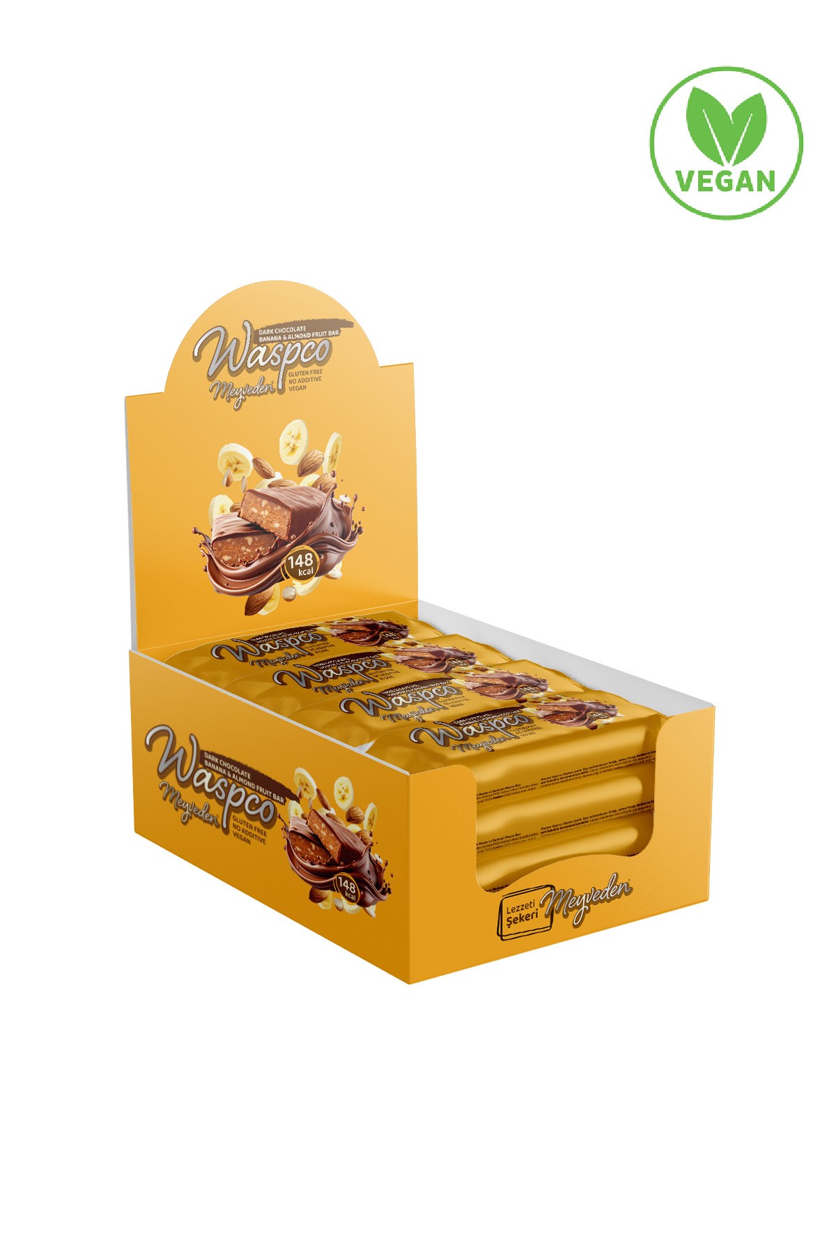 Bitter Çikolata Kaplı Muzlu ve Bademli Meyve Bar 35G x 12 Adet