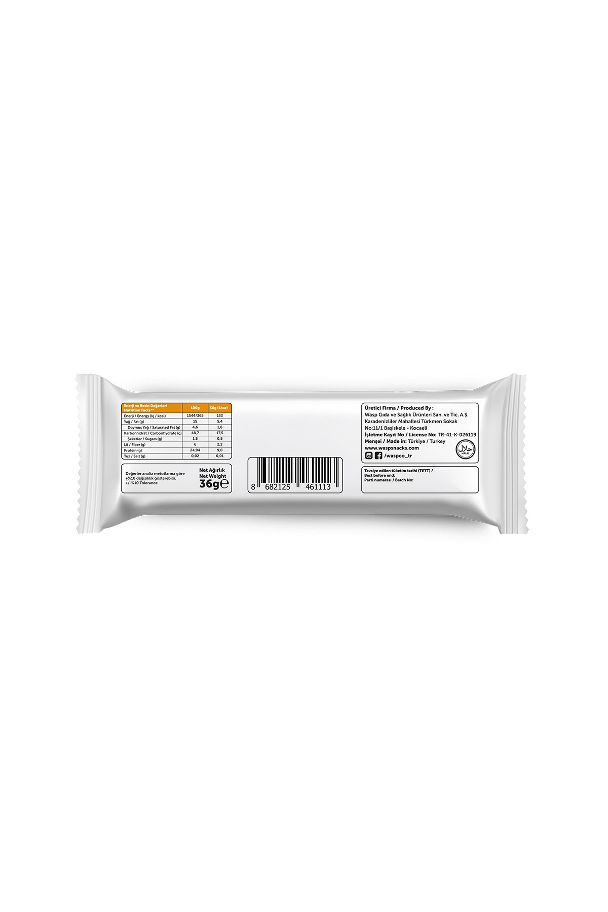 Bitter Çikolata Kaplı Fındıklı Cupcake Aromalı Protein Bar 36G x 12 Adet