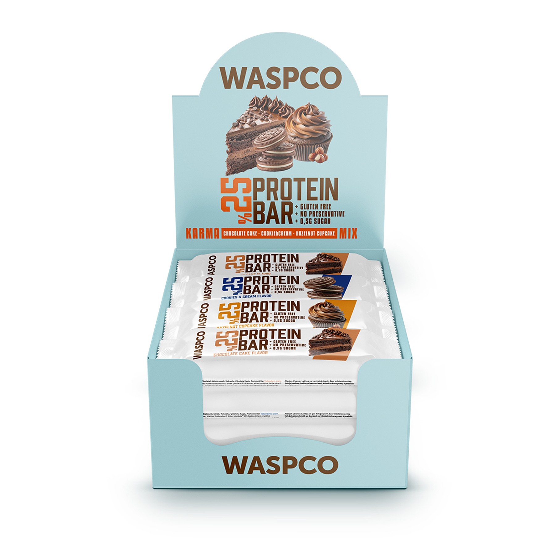 Bitter Çikolata Kaplı Protein Bar Karma Kutu 36G x 12 Adet (3 Çeşit)