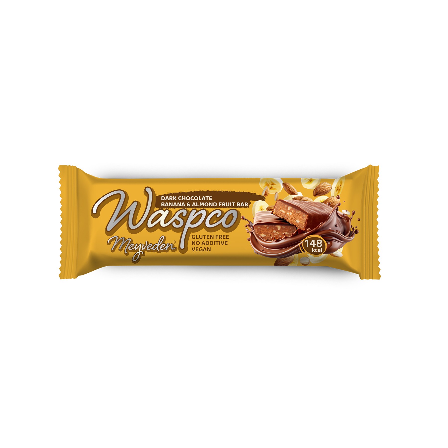 Bitter Çikolata Kaplı Muzlu ve Bademli Meyve Bar 35G x 12 Adet