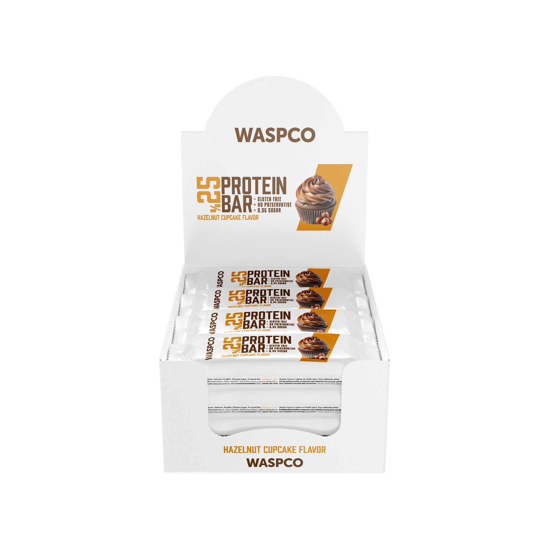 Bitter Çikolata Kaplı Fındıklı Cupcake Aromalı Protein Bar 36G x 12 Adet