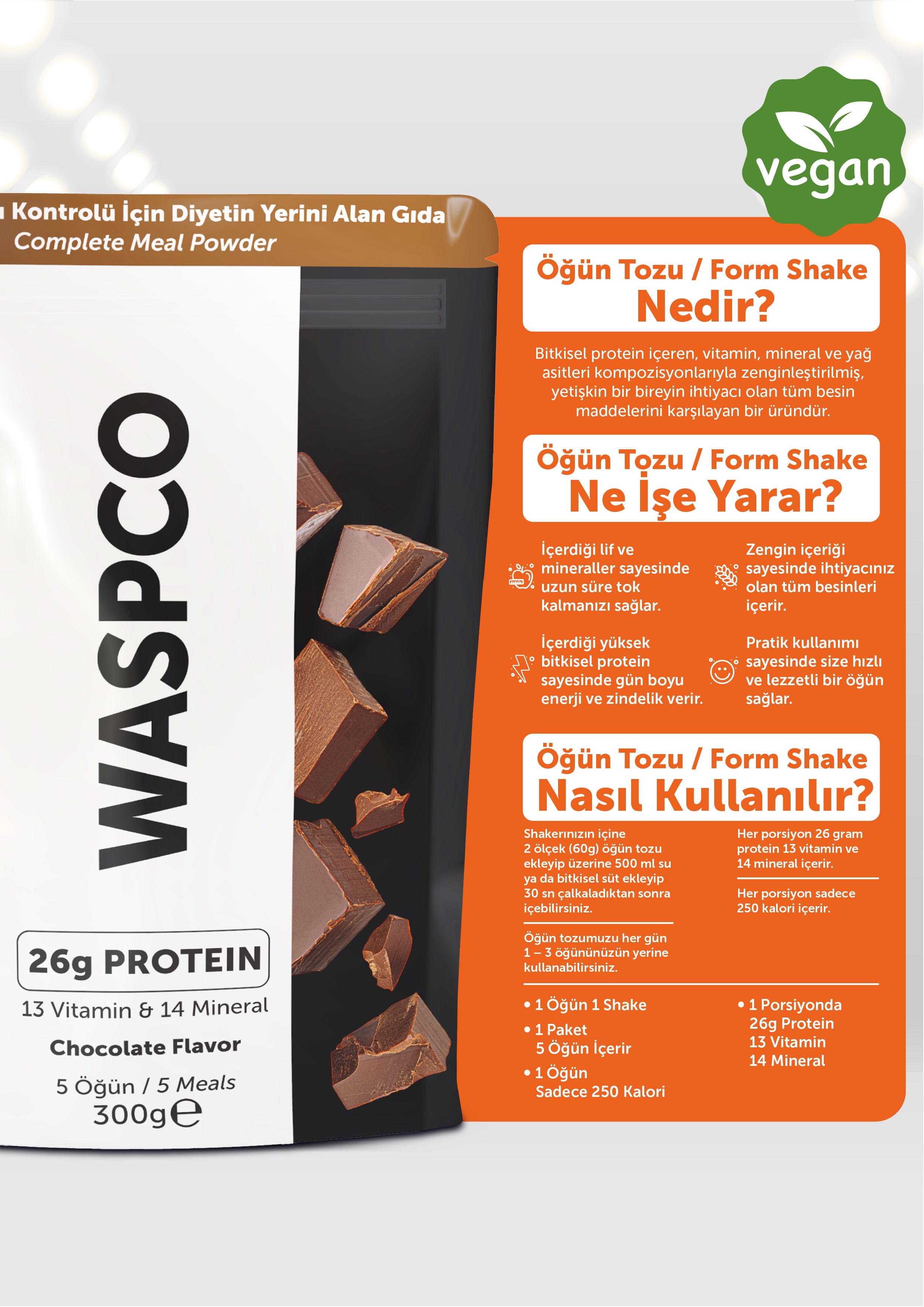 Bentuk Shake Meal Powder Rasa Cokelat 300g