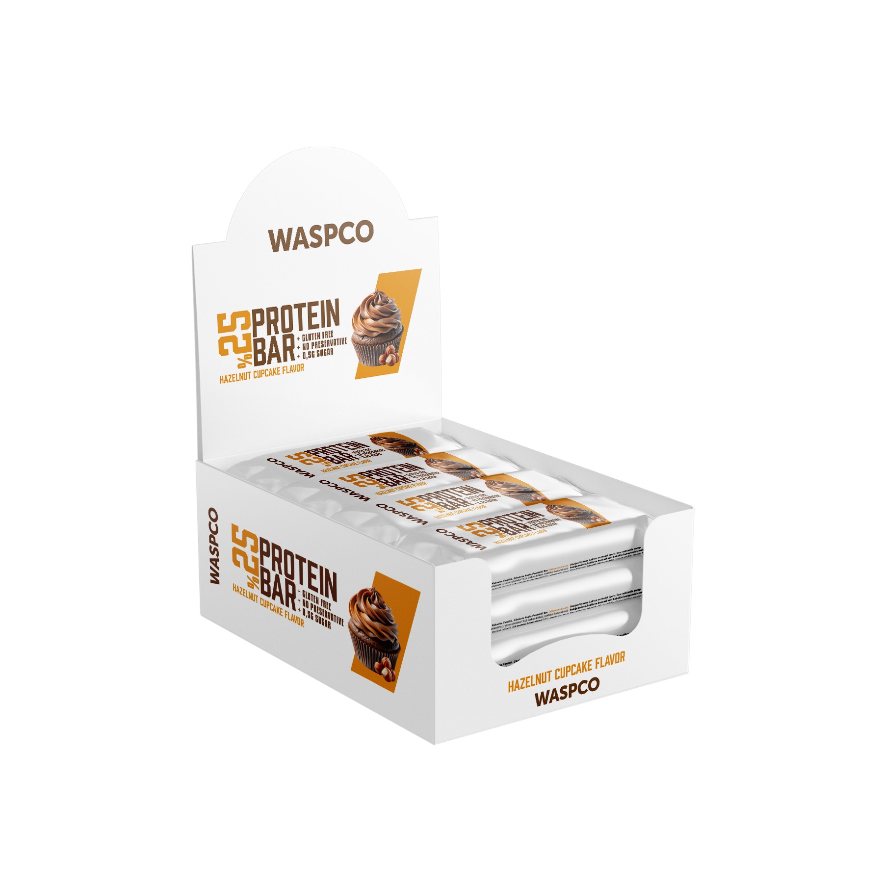 Bitter Çikolata Kaplı Fındıklı Cupcake Aromalı Protein Bar 36G x 12 Adet