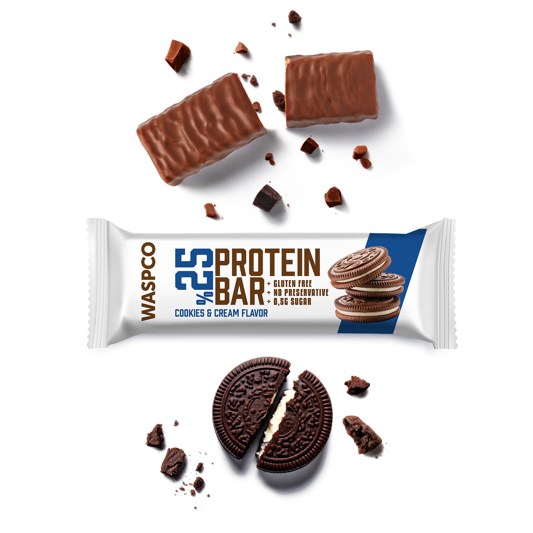 Bitter Çikolata Kaplı Bisküvi Aromalı Protein Bar 36G x 12 Adet