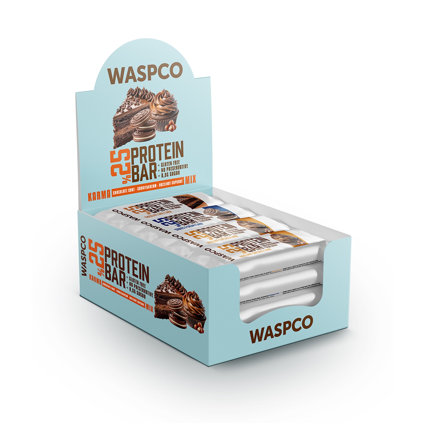 Bitter Çikolata Kaplı Protein Bar Karma Kutu 36G x 12 Adet (3 Çeşit)