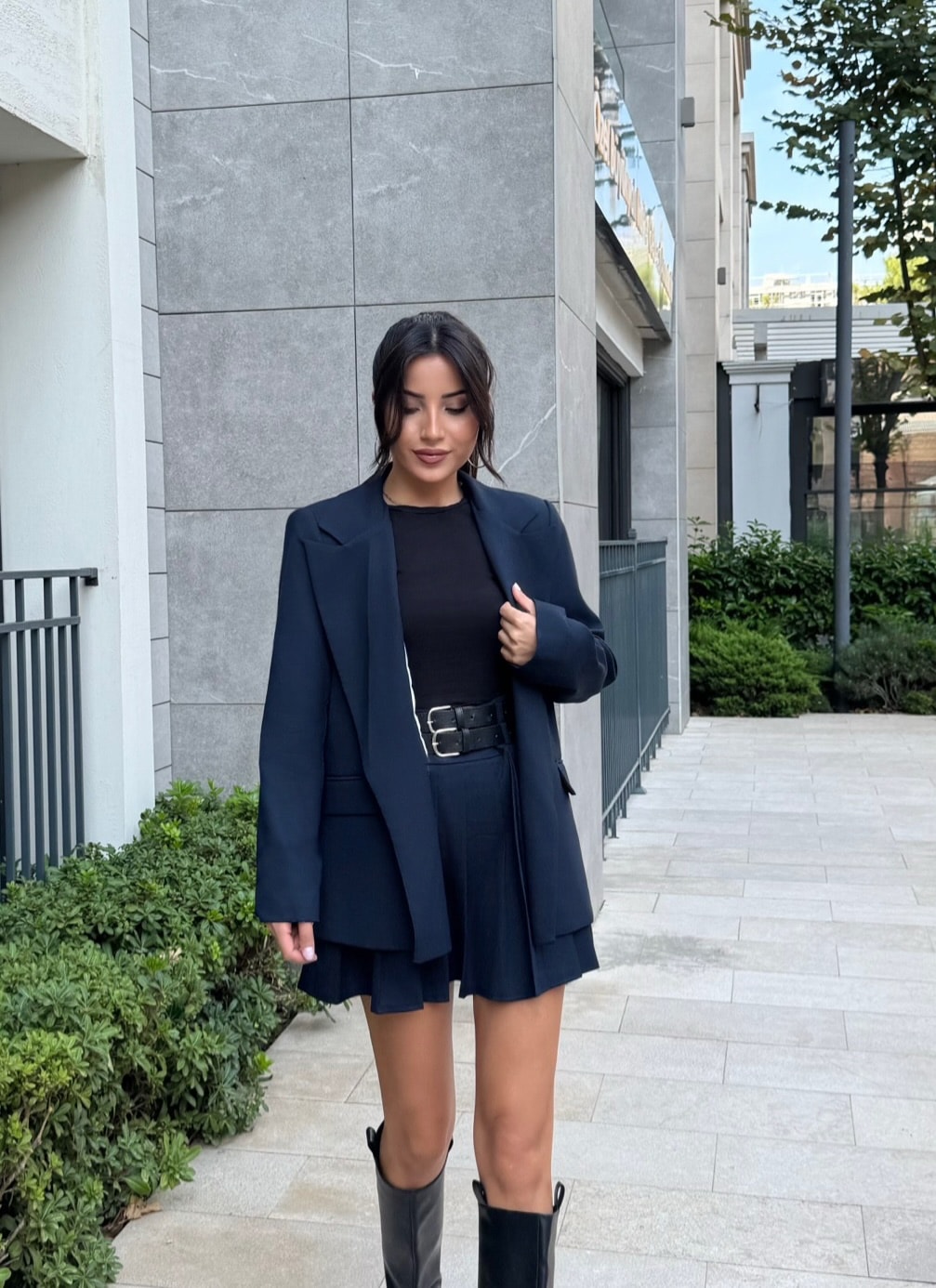 Navy Oversize Blazer Ceket