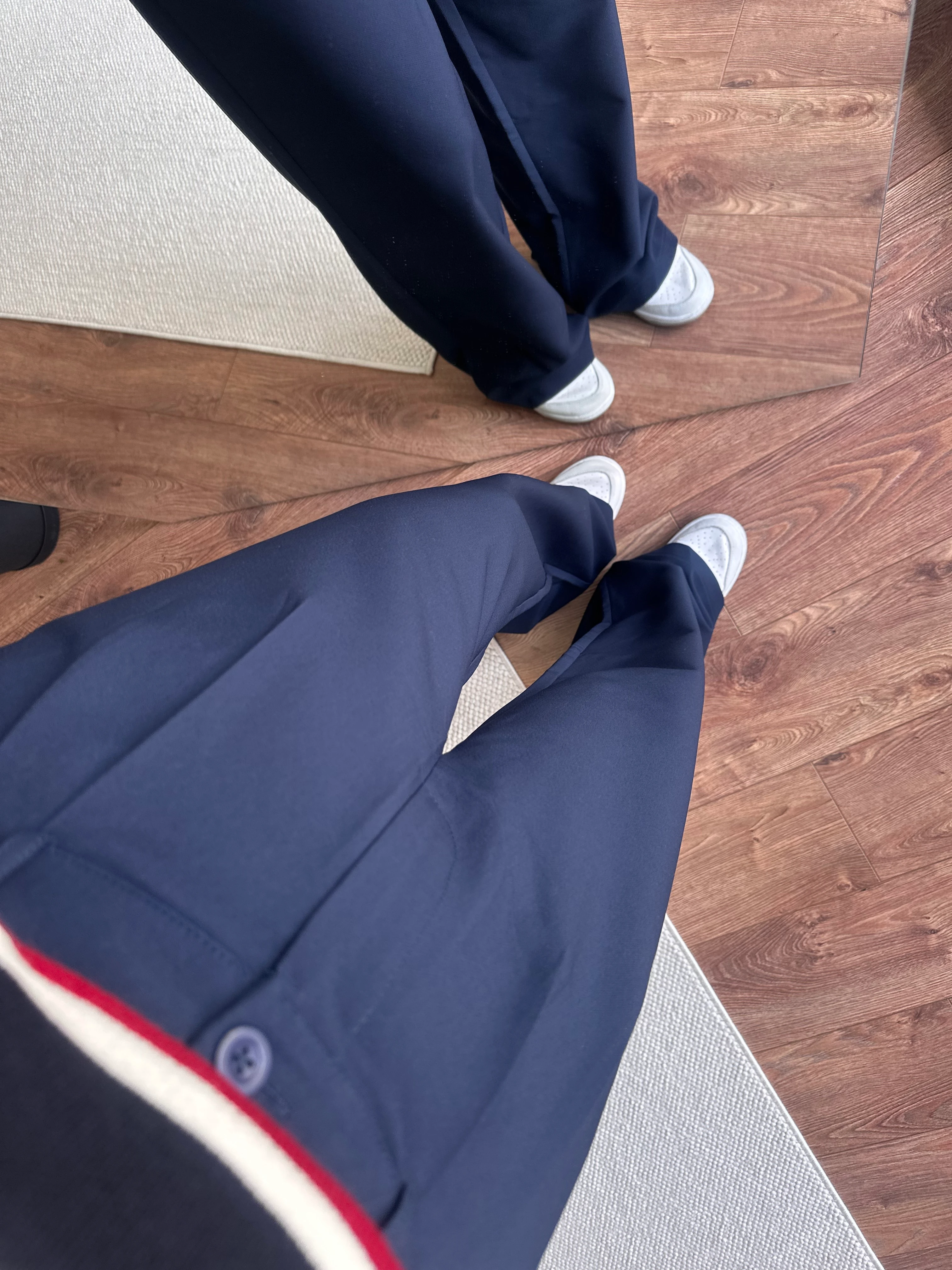 Lacivert Yüksel Bel Kumaş Pantolon