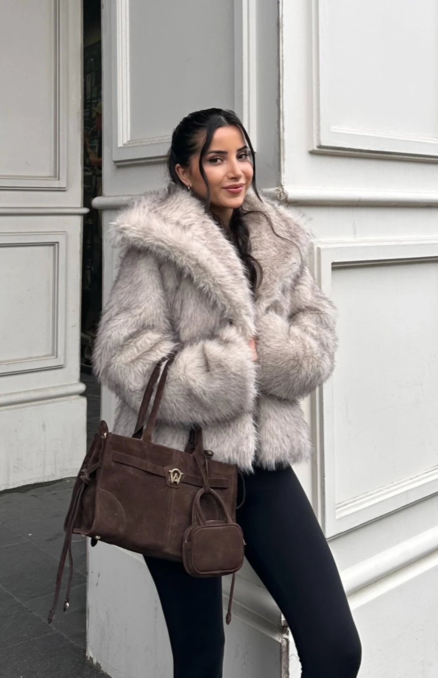 Soft Glam Kürk Ceket- Kadın Kışlık Suni Kürk Mont 