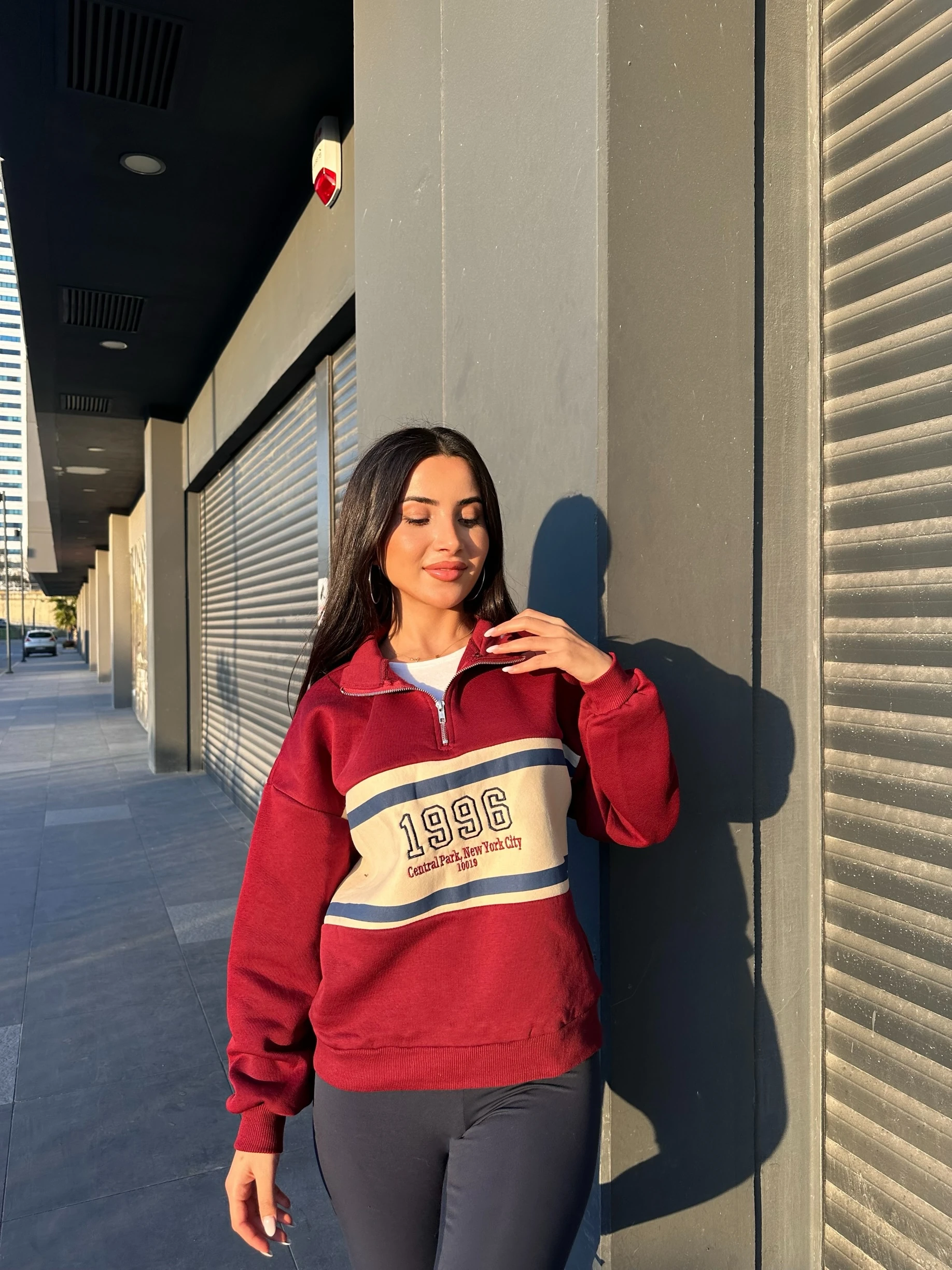 1996 Colorblock Sweatshirt - bordo