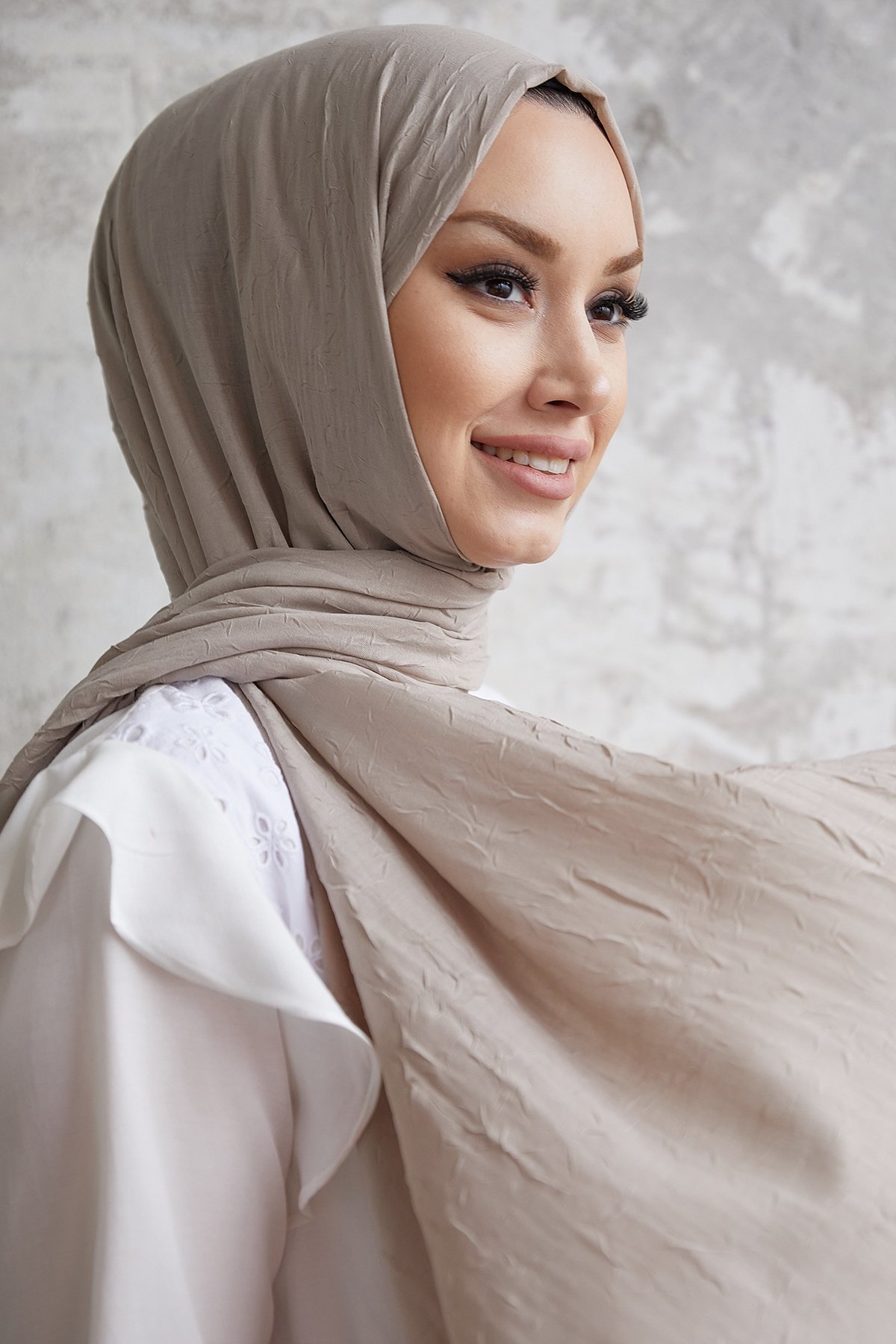 Bambu Kraş Tesettür Şal - Soft Kahve