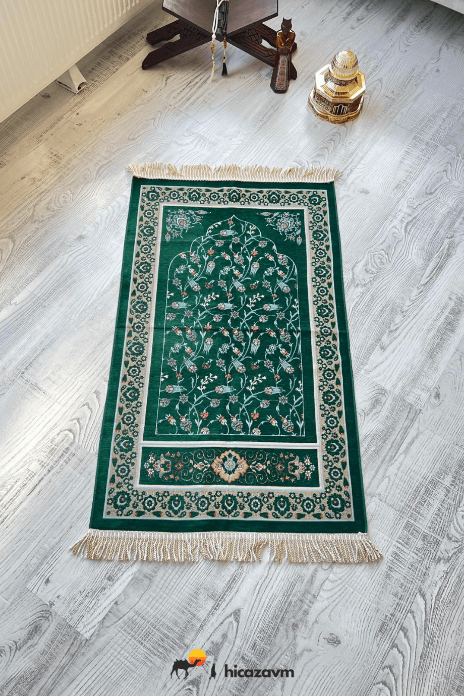 Sarmaşık Lale Model Dokuma Seccade (Yeşil)
