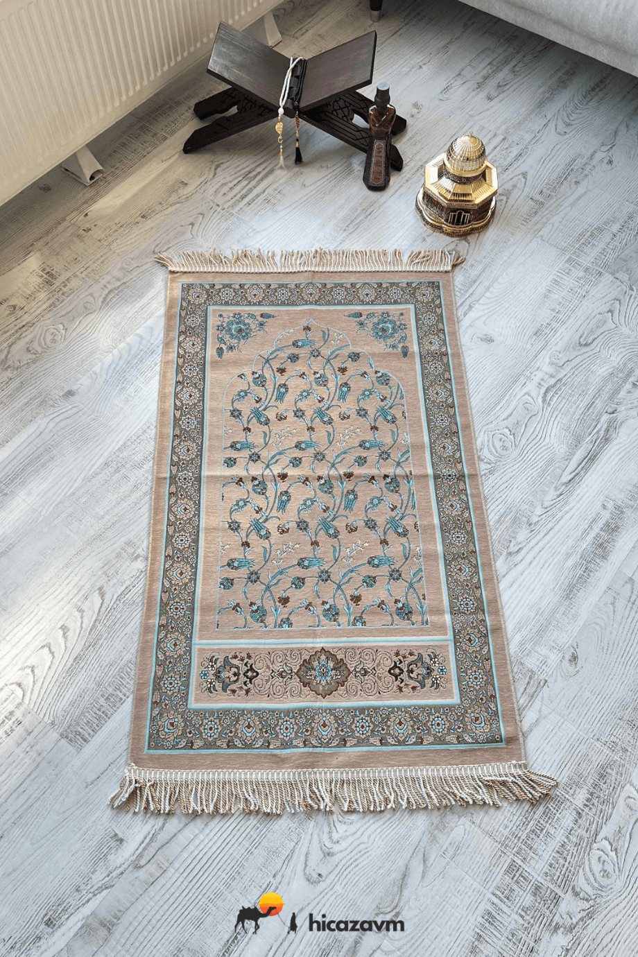 Sarmaşık Lale Model Dokuma Seccade (Bej)