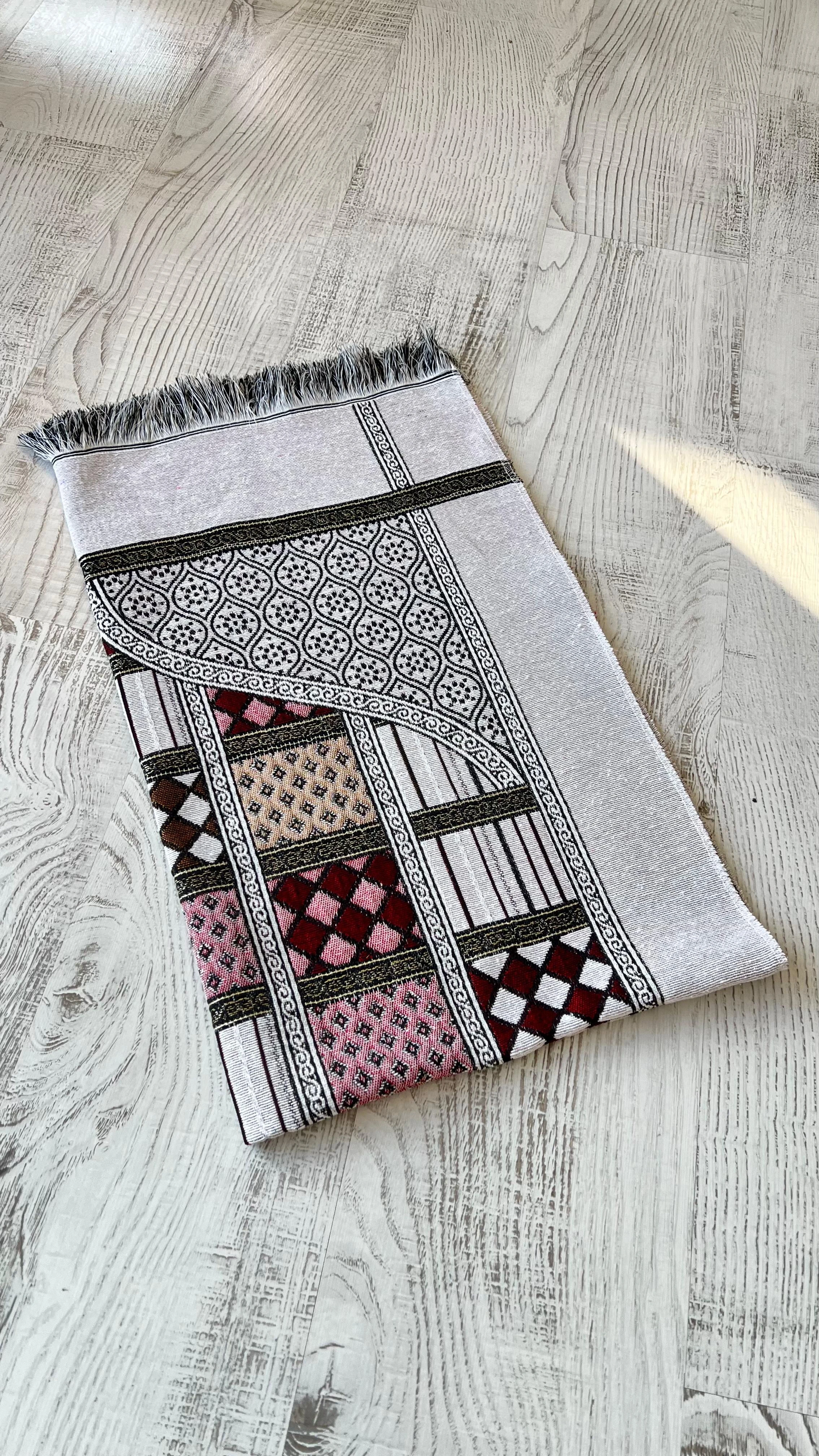 Estat çantalı Pamuklu Goblen 40 Yama Seccade Seti - Gri