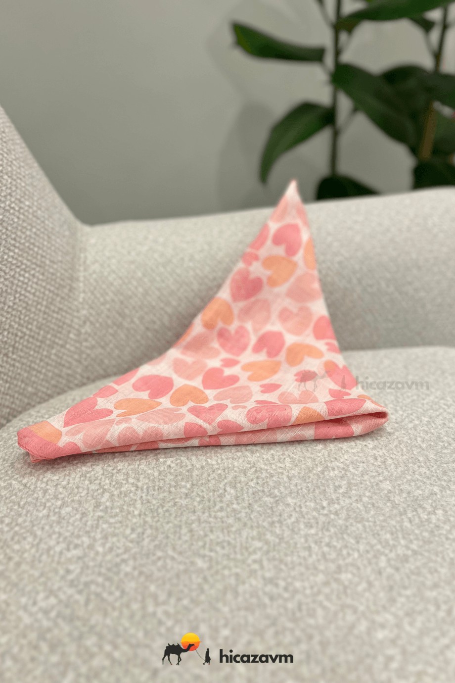 Pembe Şeritli Soft Pembe Başörtü