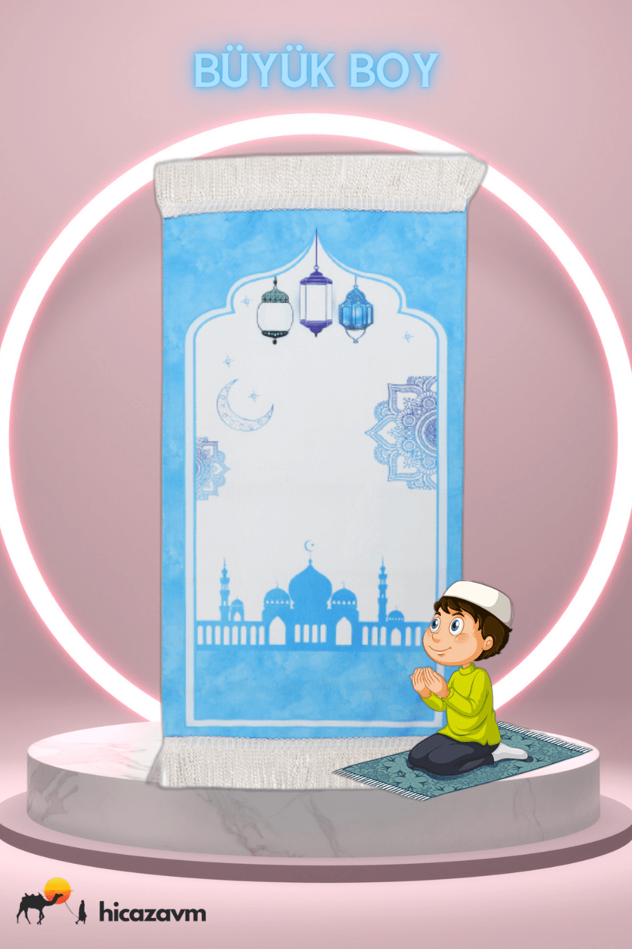 Büyük Boy Tacmahal Motifli Çocuk Seccadesi