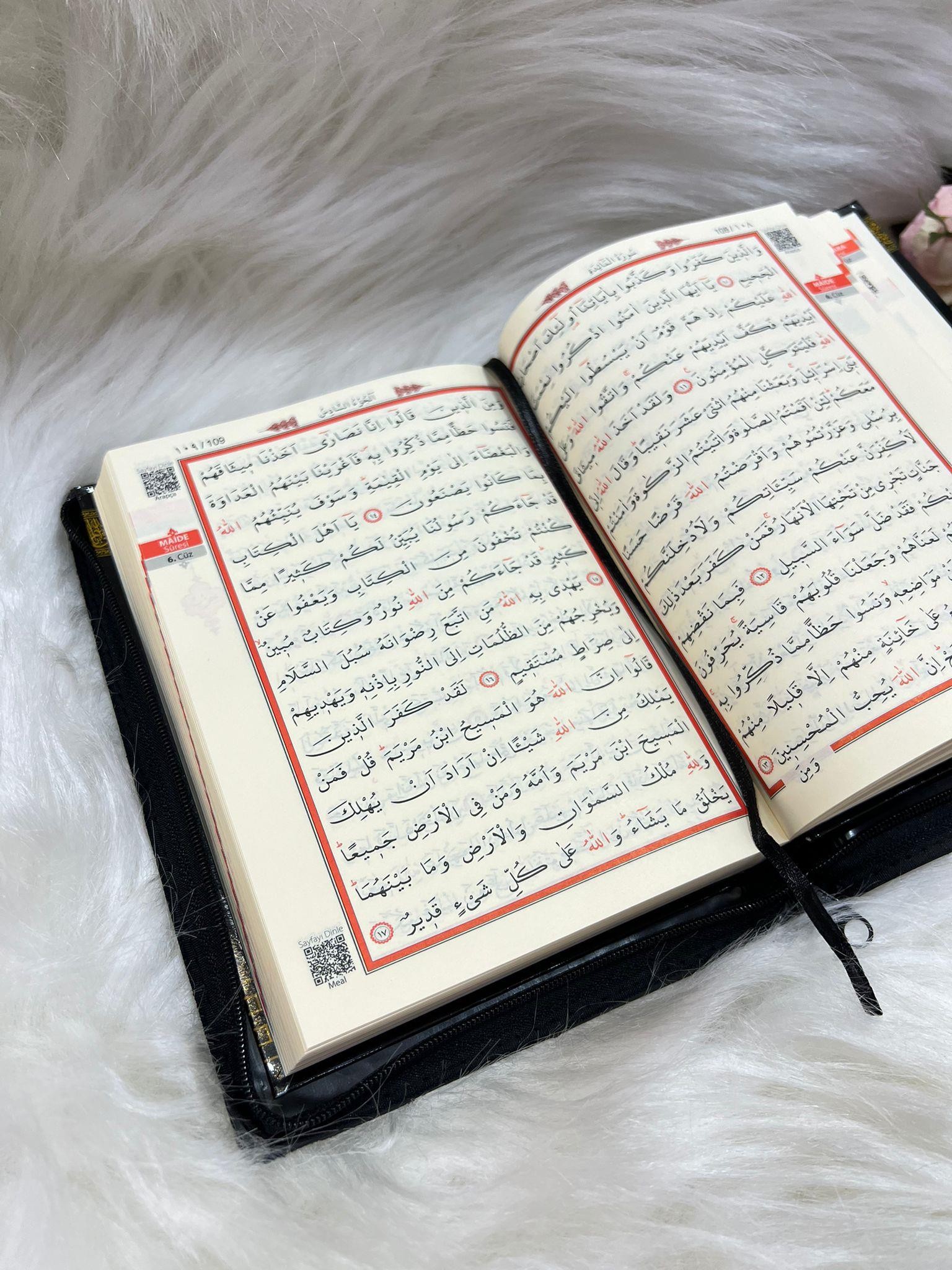 Kabe Motifli Suni Deri Çantalı Arapça Çanta Boy Kuran