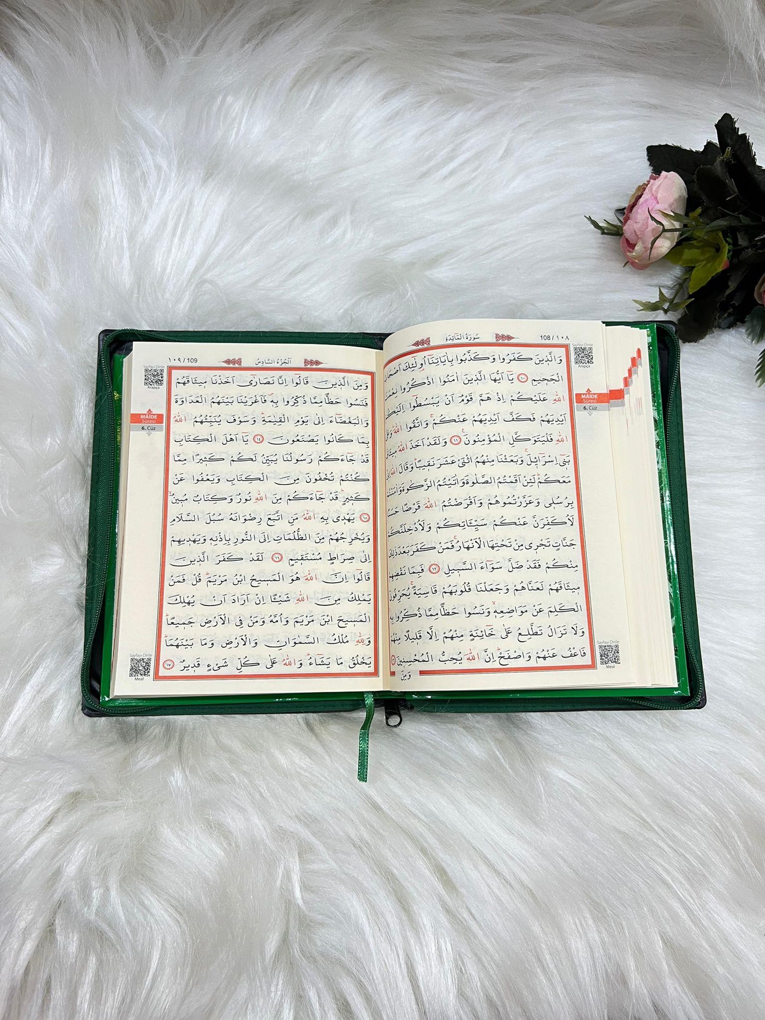 Suni Deri Çantalı Arapça Çanta Boy Kuran