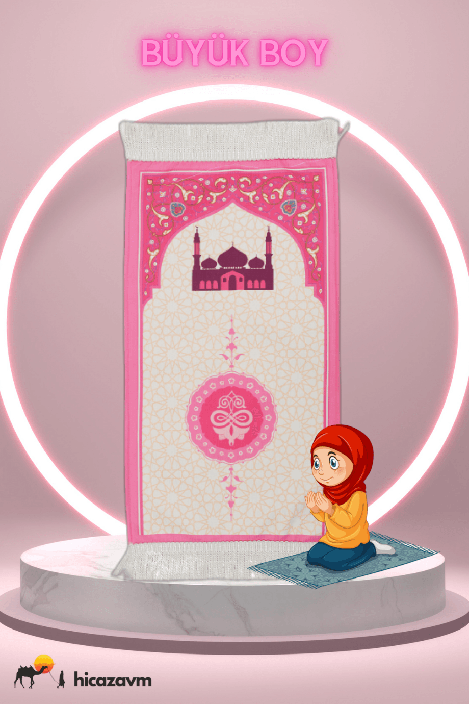 Büyük Osmanlı Cocuk Seccadesi Pembe