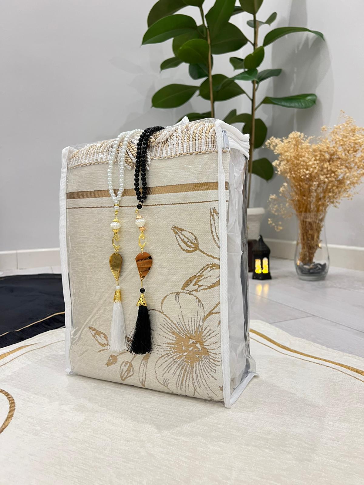 KALP DESNELİ DOKUMA ÇİFT SECCADE SETİ