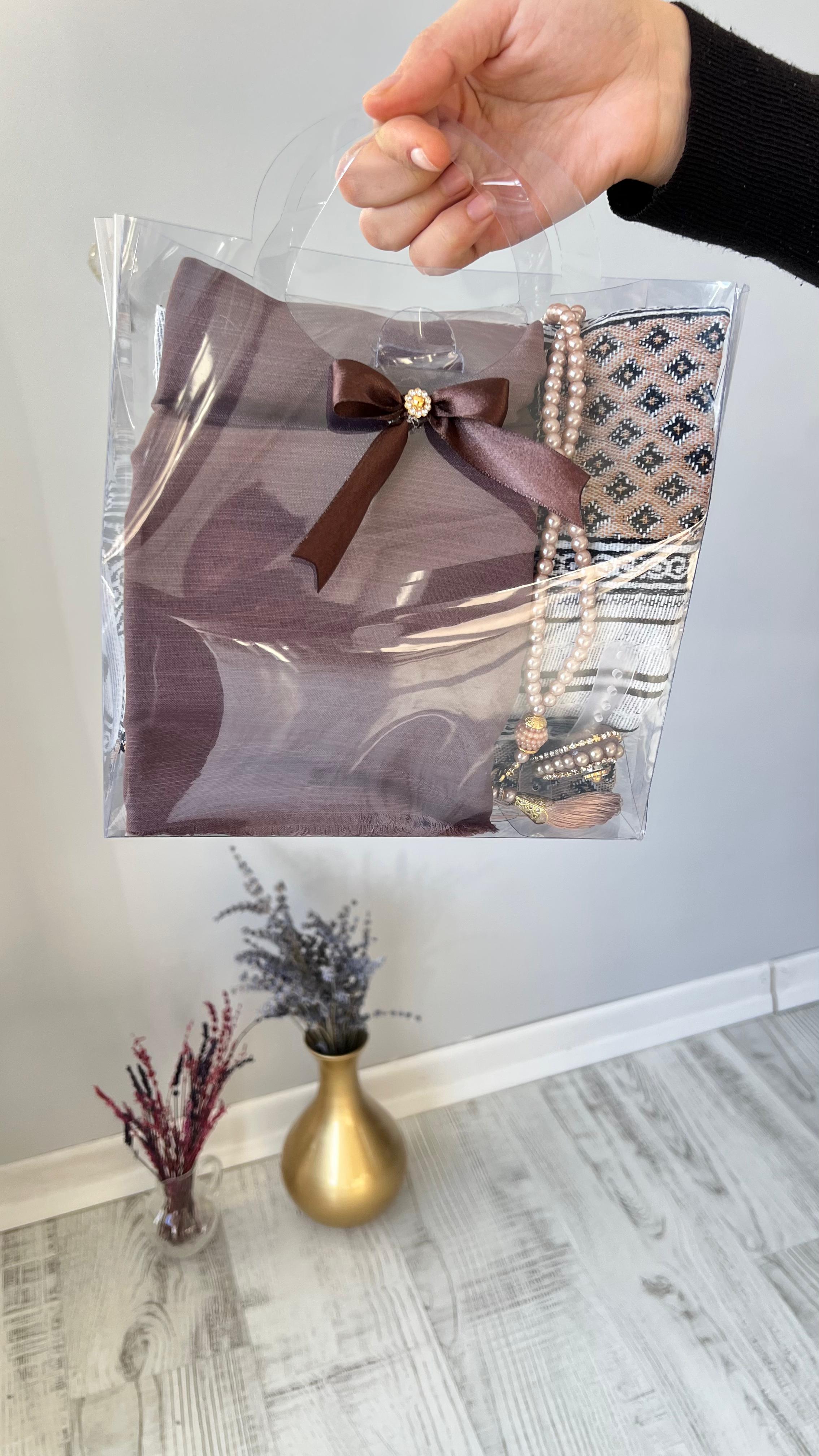 Estat çantalı Pamuklu Goblen 40 Yama Seccade Seti - Vizon