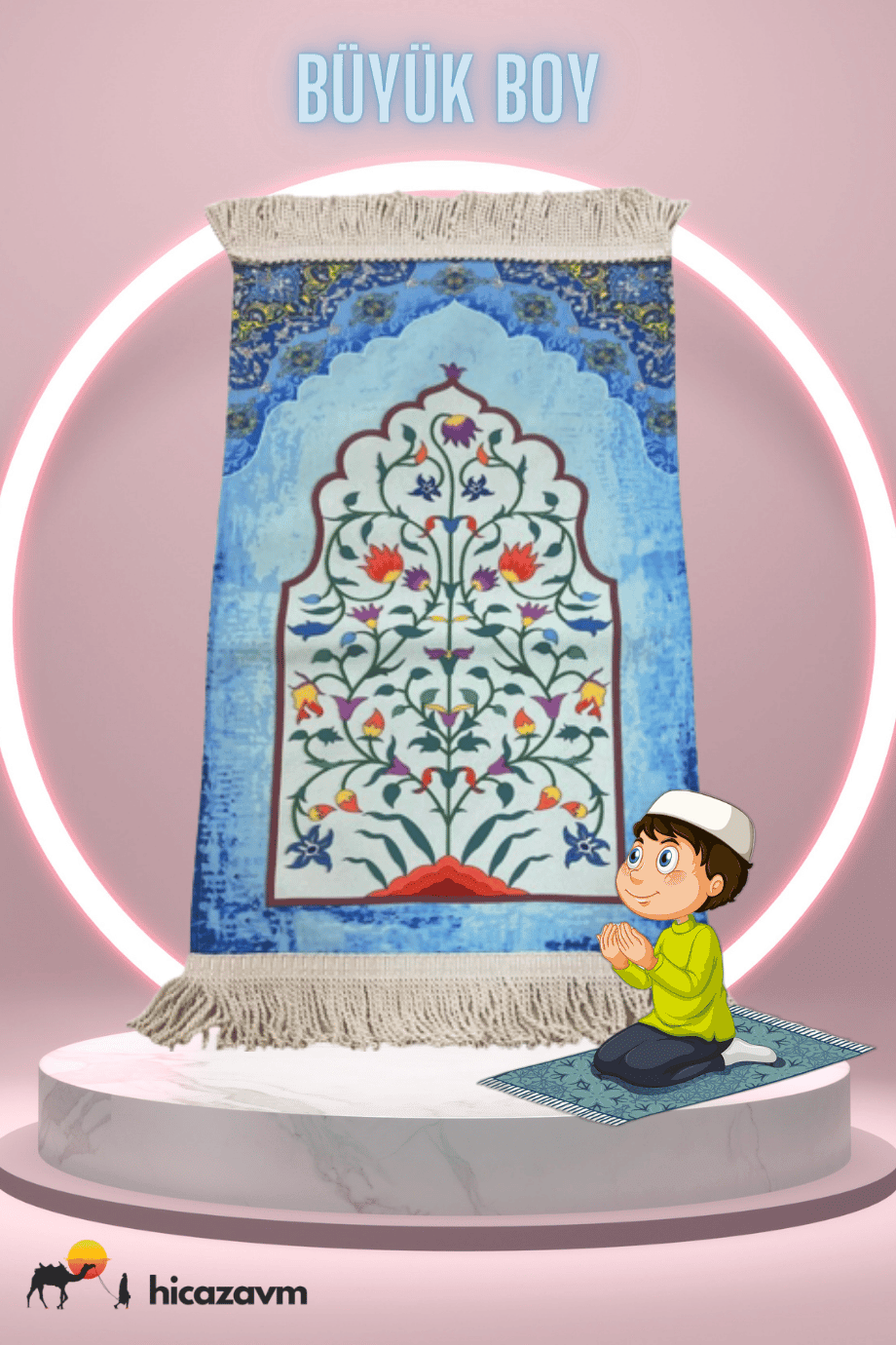 Büyük Sarmaşık Lale Motifli Çocuk Seccadesi