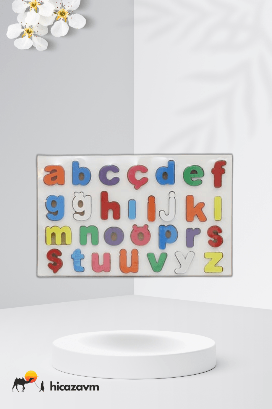 ahşap harfler renkli puzzle küçük harfler