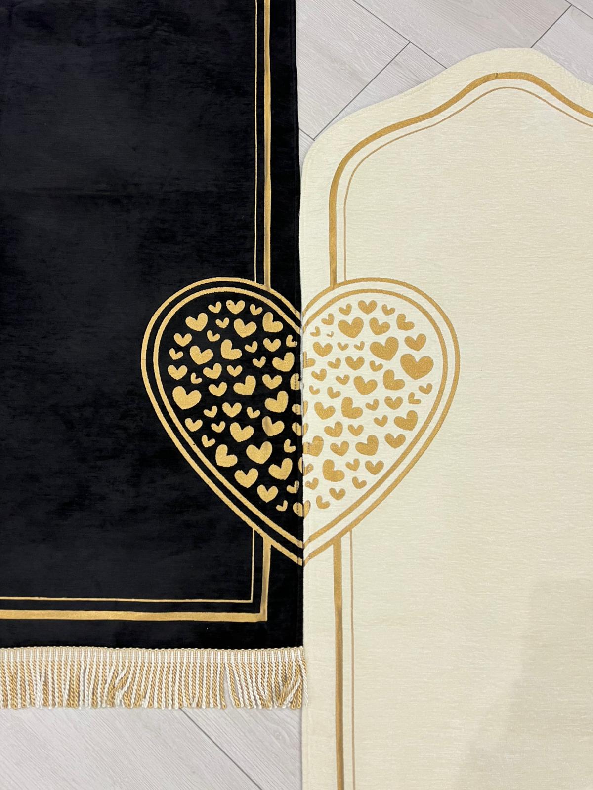 KALP DESNELİ DOKUMA ÇİFT SECCADE SETİ