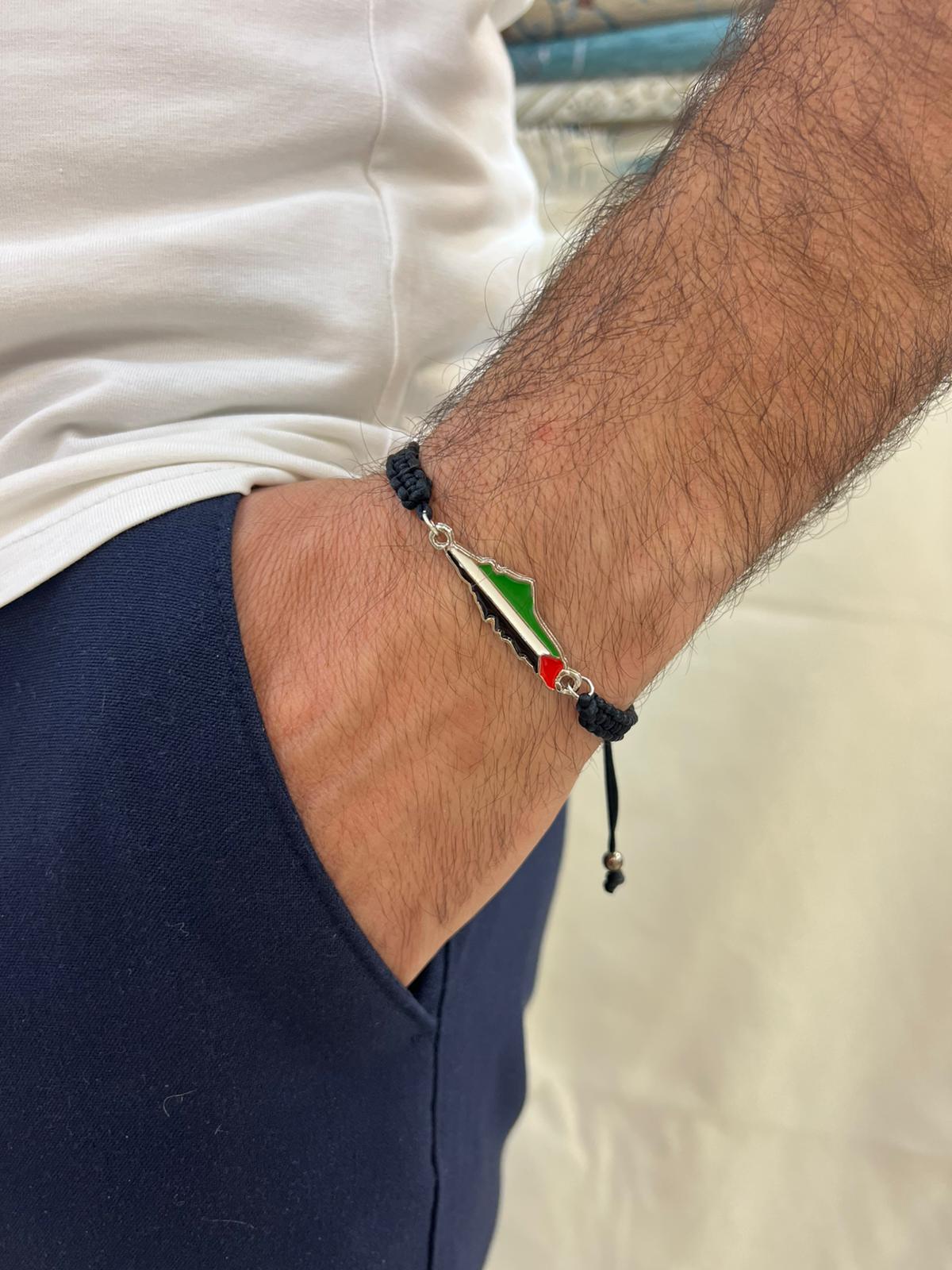 Filistin Haritası Makrome Bileklik