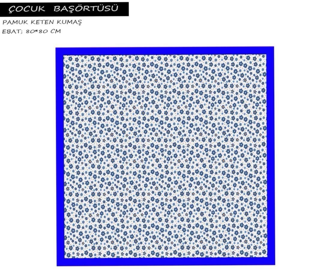 Kenar Koyu Mavi Beyaz Üstü Mavi Papatya