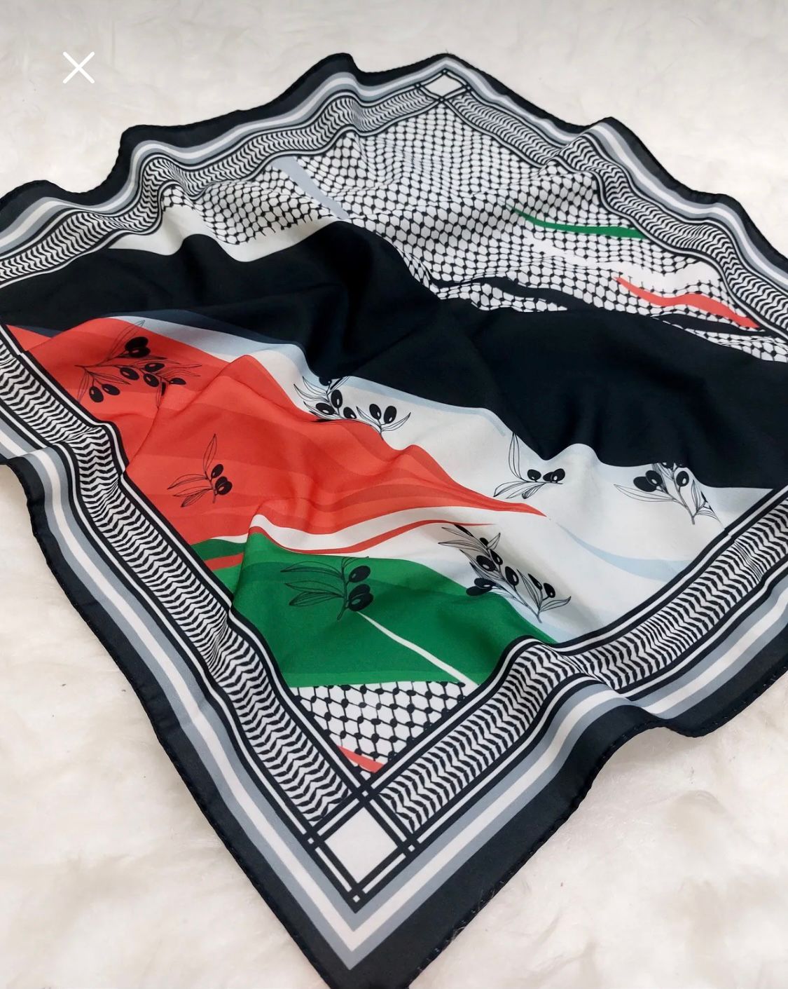 Bayrak Zeytin Keffiye figürü Eşarp