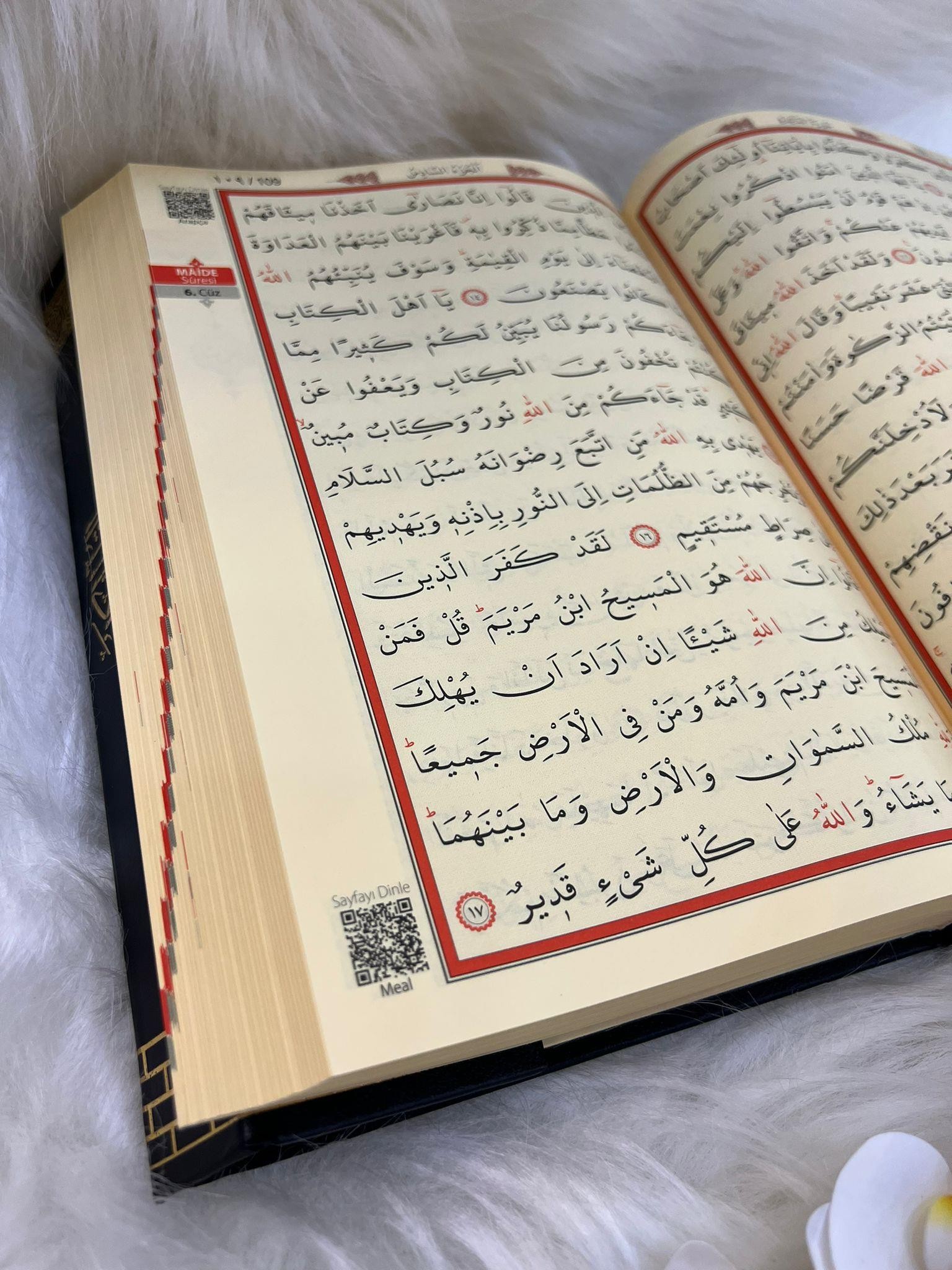 MÜHÜRLÜ ORTA BOY KURAN-I KERİM -KABE DESENLİ KAPAK