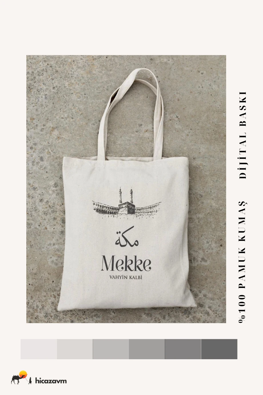 Ham Pamuk Kumaş Bez Çanta( MEKKE)