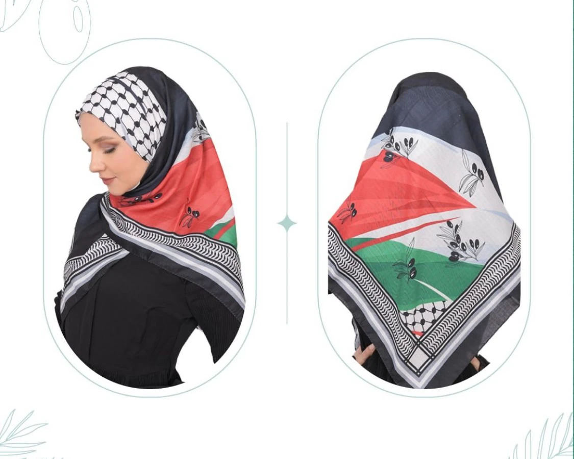 Bayrak Zeytin Keffiye figürü Eşarp