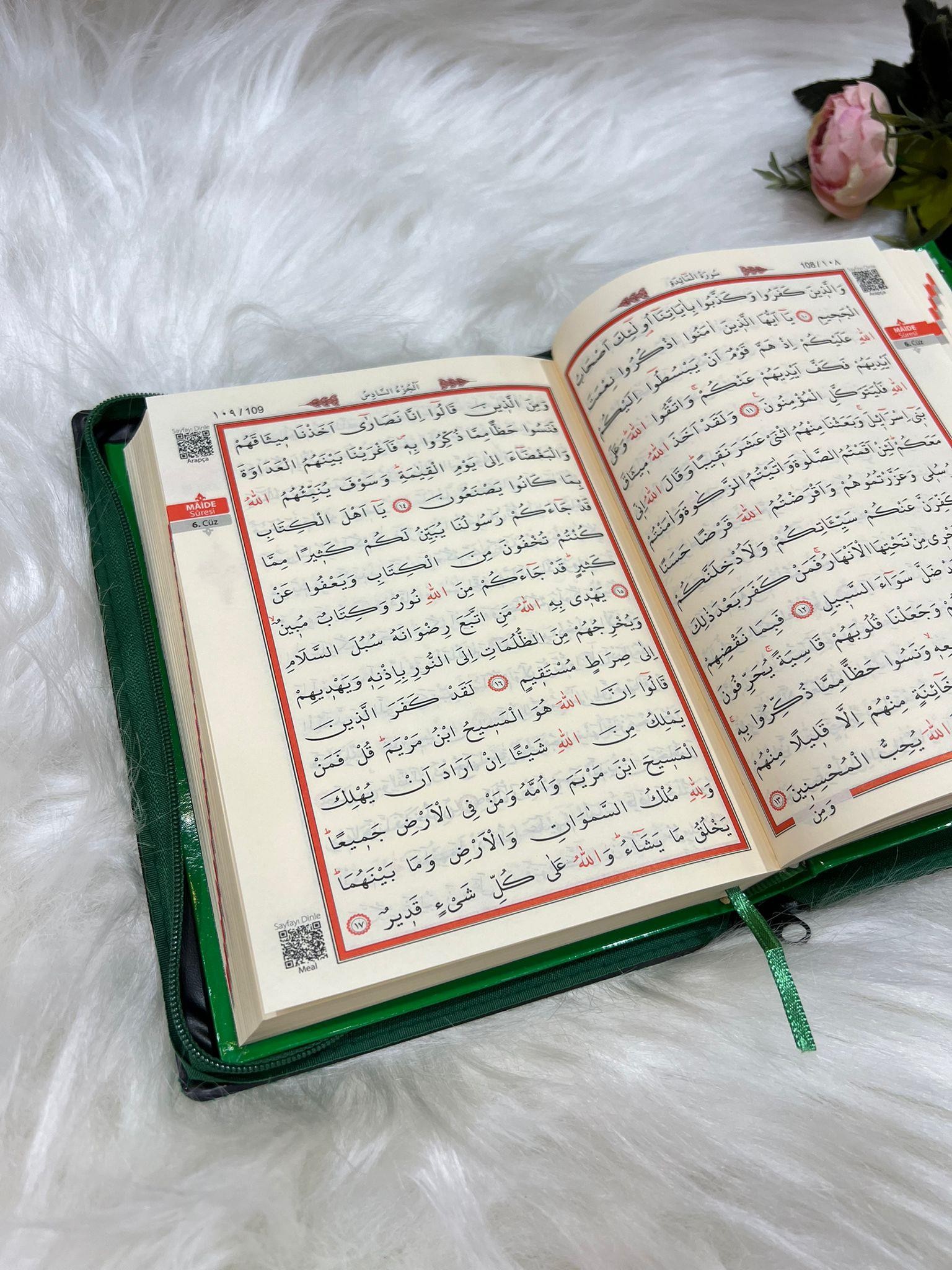 Suni Deri Çantalı Arapça Çanta Boy Kuran