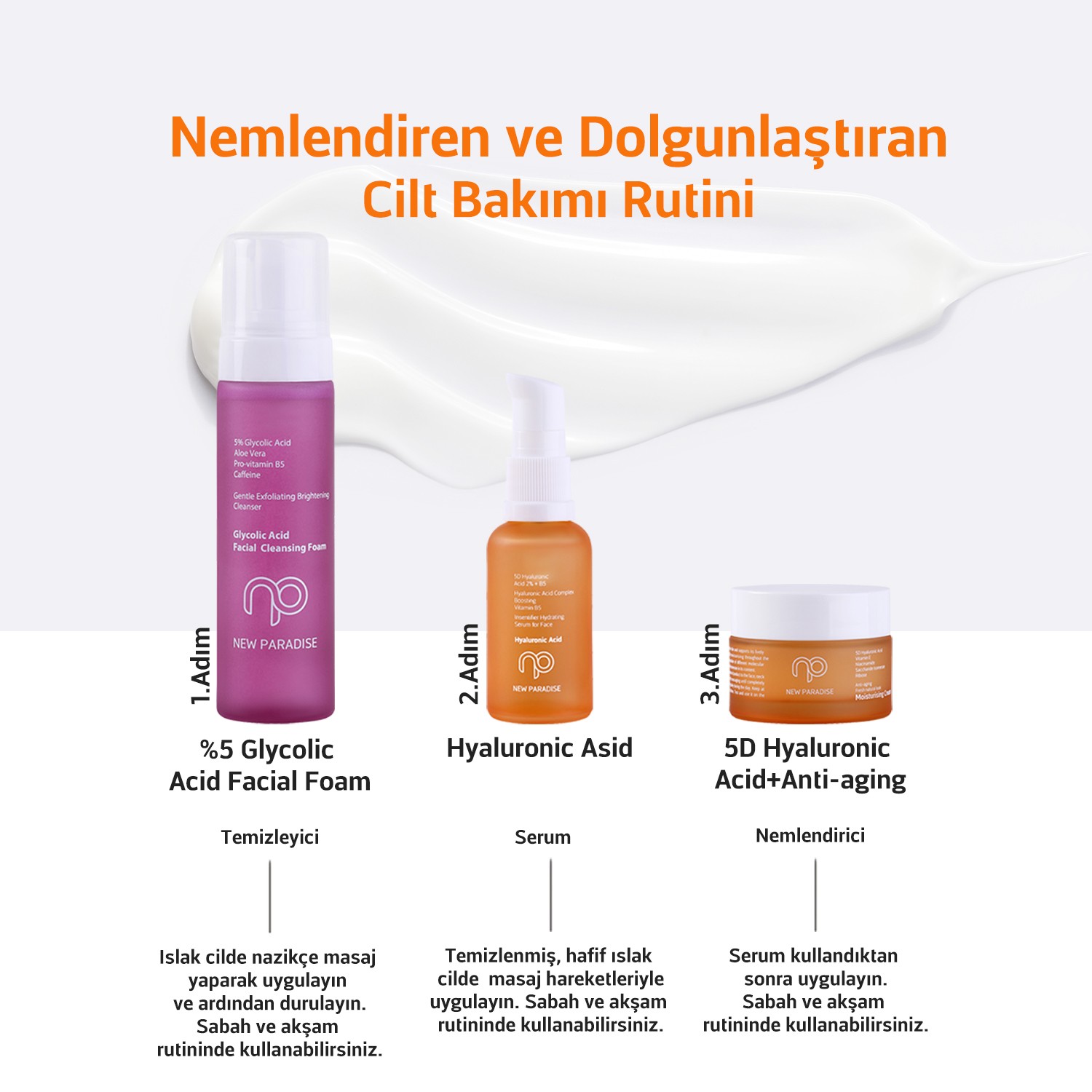 NEW PARADISE Tüm Cilt Tiplerine Özel Anti Aging Yoğun Jel Nemlendirici